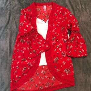 Floral kimono with tank top